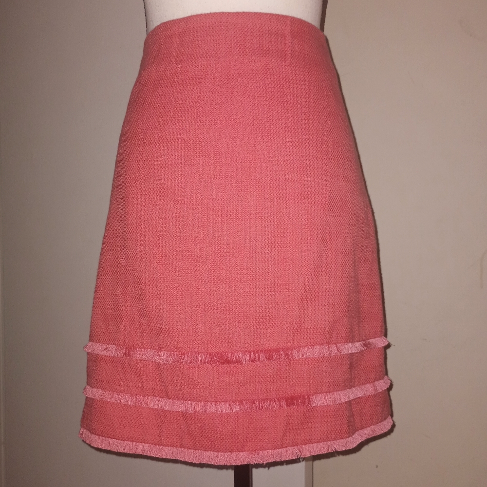 NWT Loft Elegant Coral Lined Skirt (16)